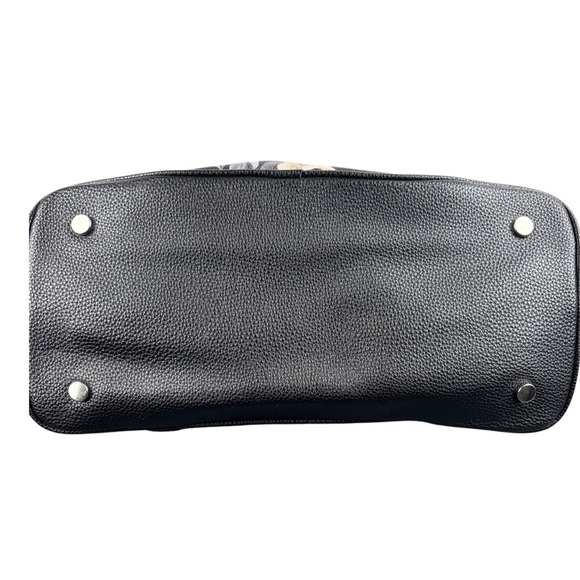 Dana Bachman Bella Floral Tote Bag Shoulder Pebble Leather Black with Floral - Picture 3 of 11